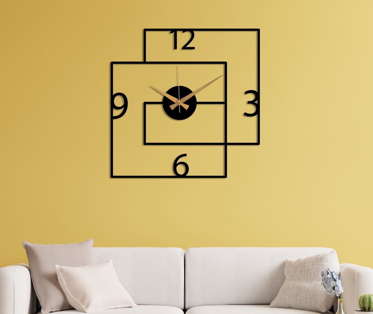 Geometric Metal Wall Clock - BrossHome Metal Wall Art