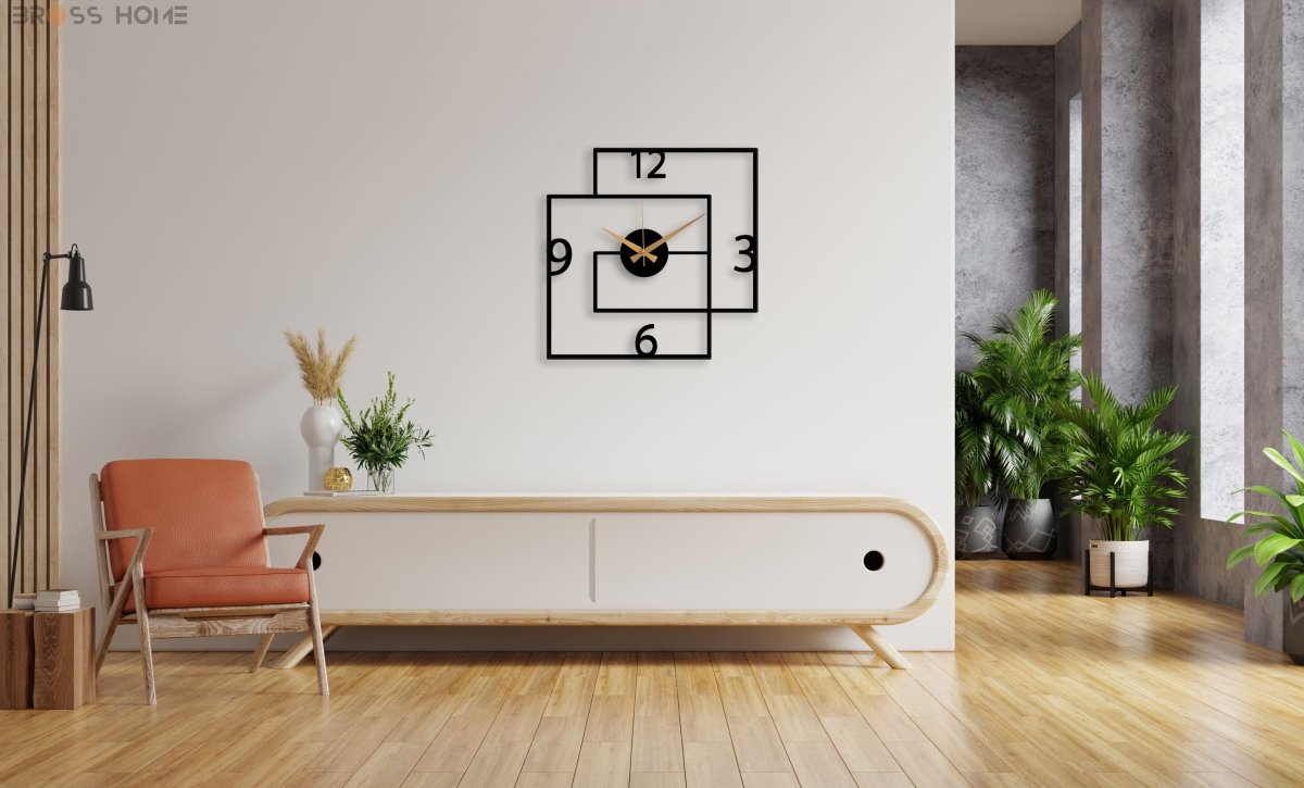 Geometric Metal Wall Clock - BrossHome Metal Wall Art