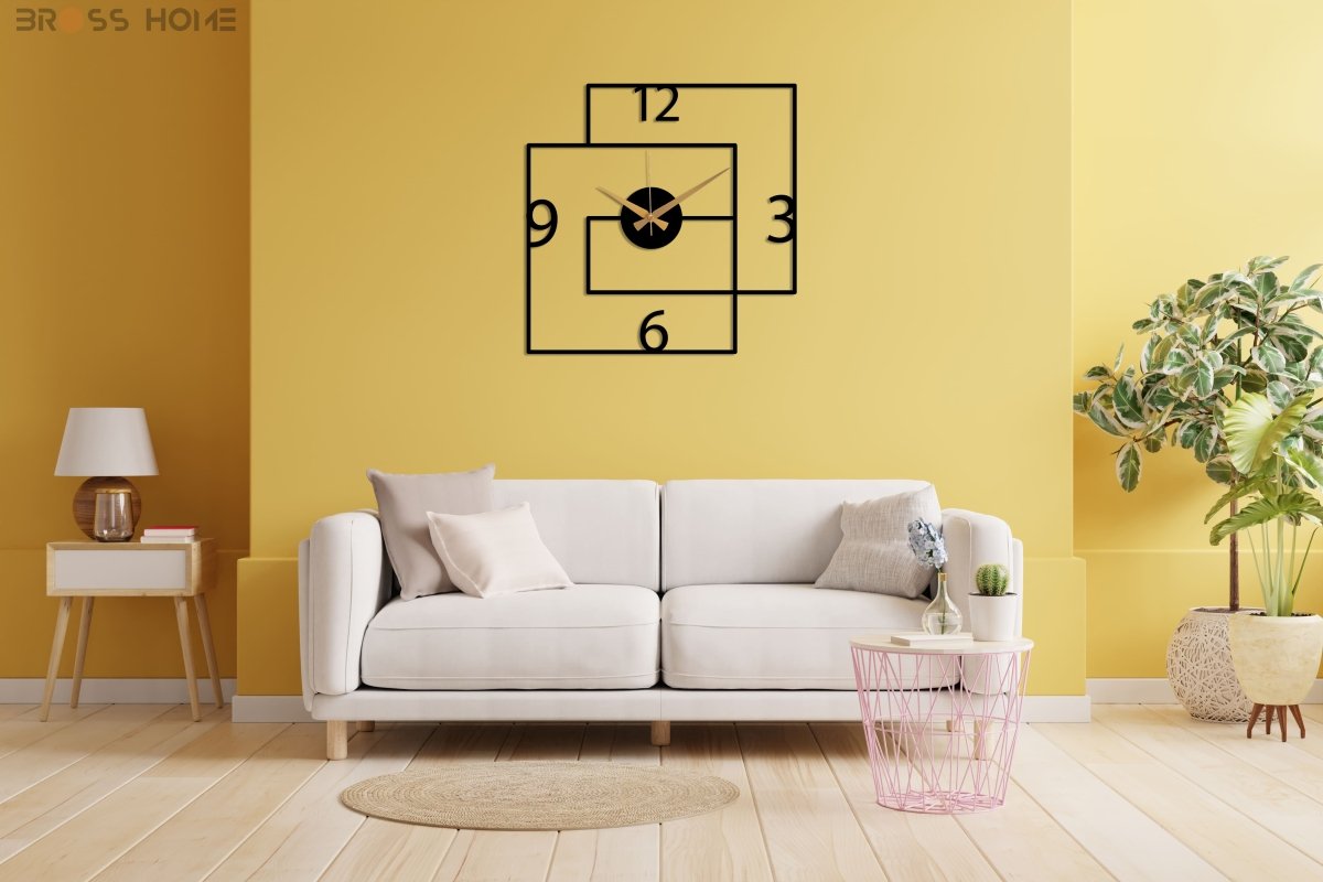 Geometric Metal Wall Clock - BrossHome Metal Wall Art