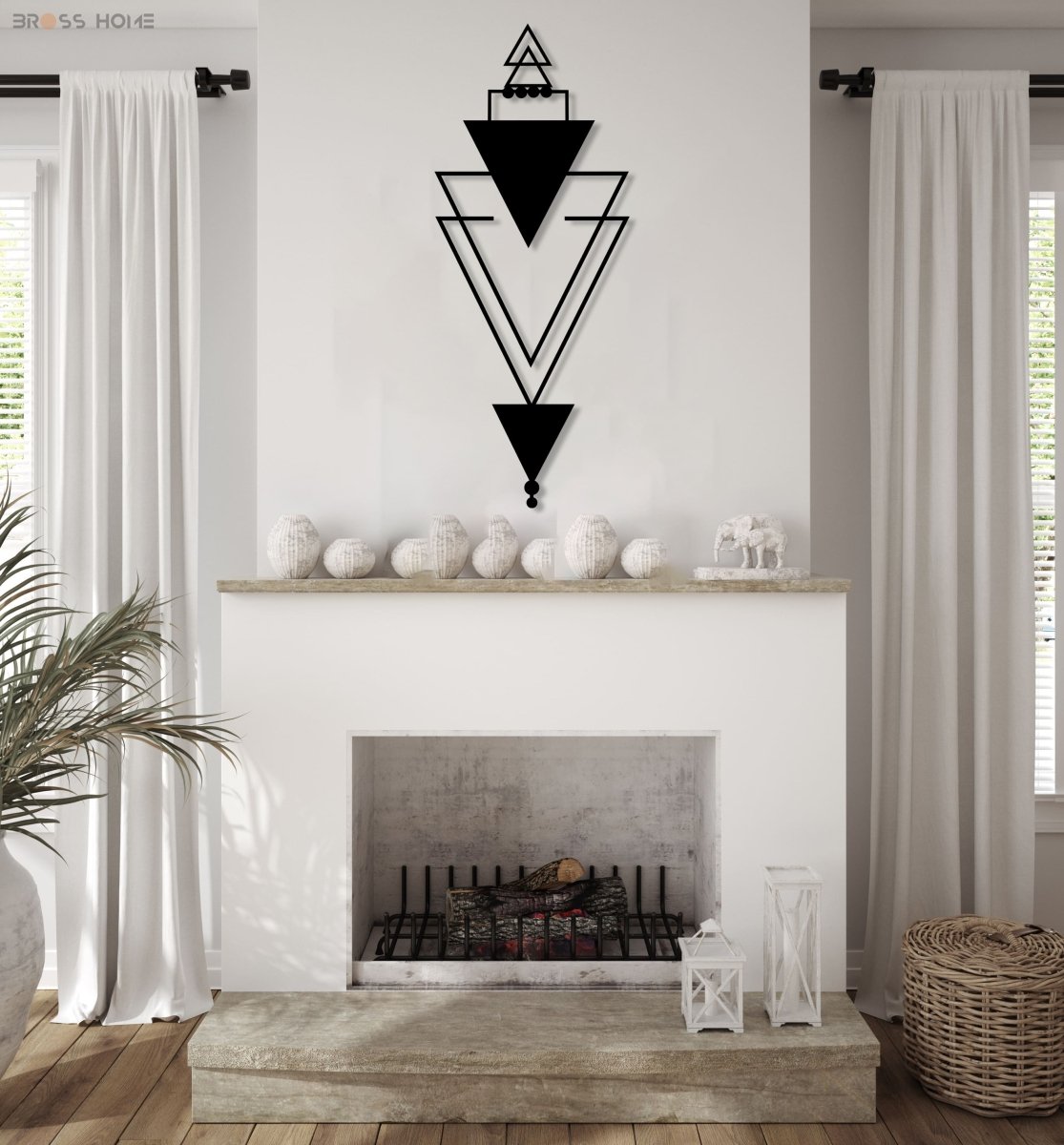 Geometric Triangles Metal Wall Art - BrossHome Metal Wall Art