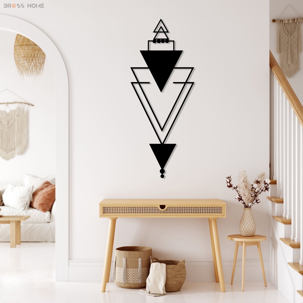 Geometric Triangles Metal Wall Art - BrossHome Metal Wall Art