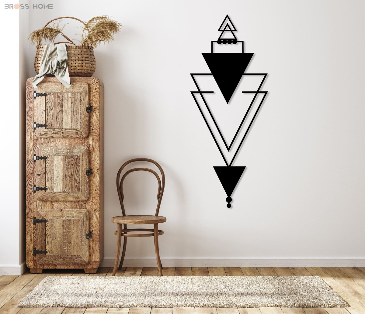 Geometric Triangles Metal Wall Art - BrossHome Metal Wall Art