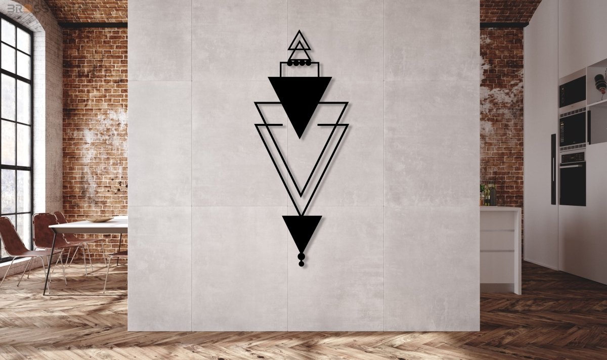 Geometric Triangles Metal Wall Art - BrossHome Metal Wall Art