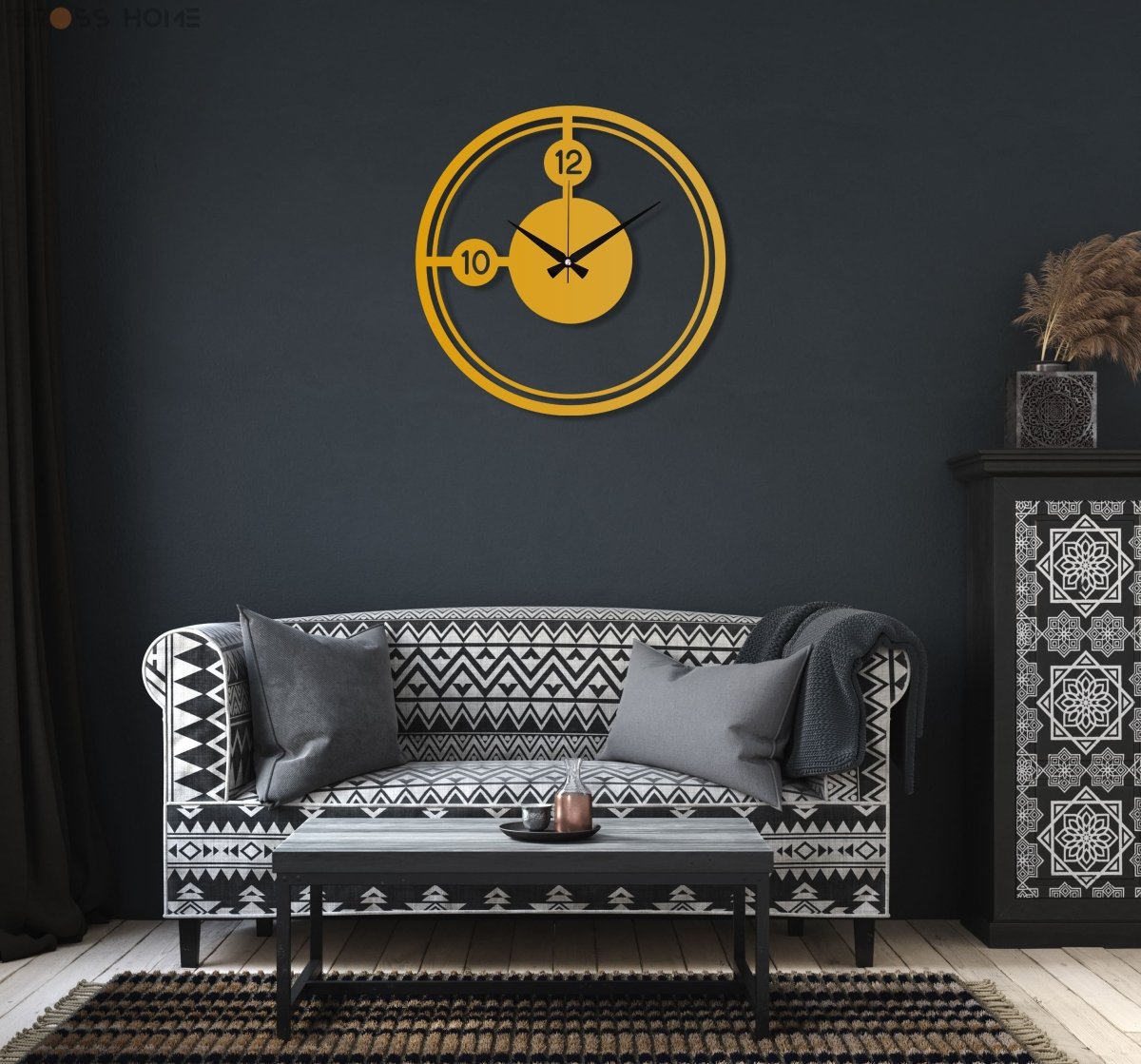 Gold Clocks For Wall - BrossHome Metal Wall Art