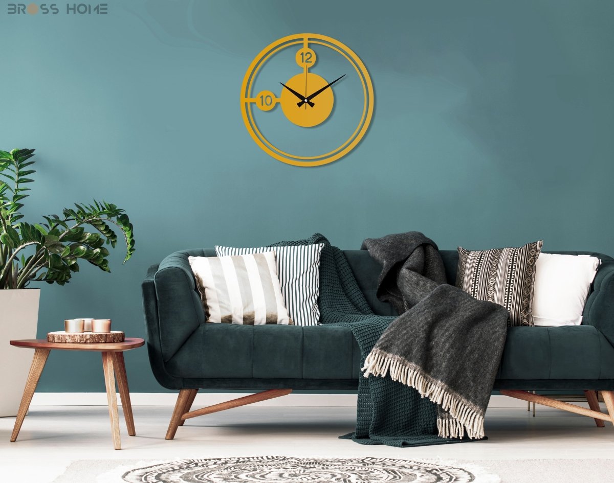 Gold Clocks For Wall - BrossHome Metal Wall Art