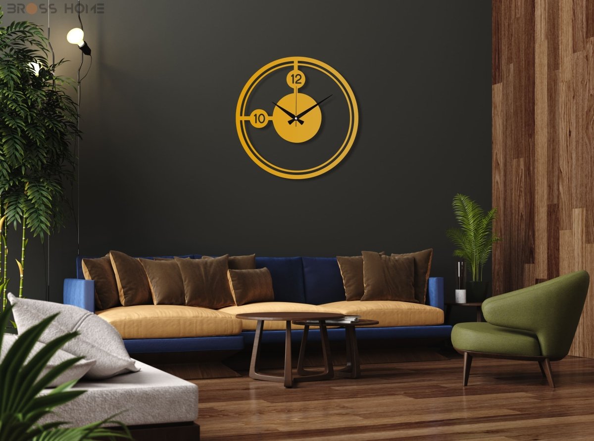 Gold Clocks For Wall - BrossHome Metal Wall Art
