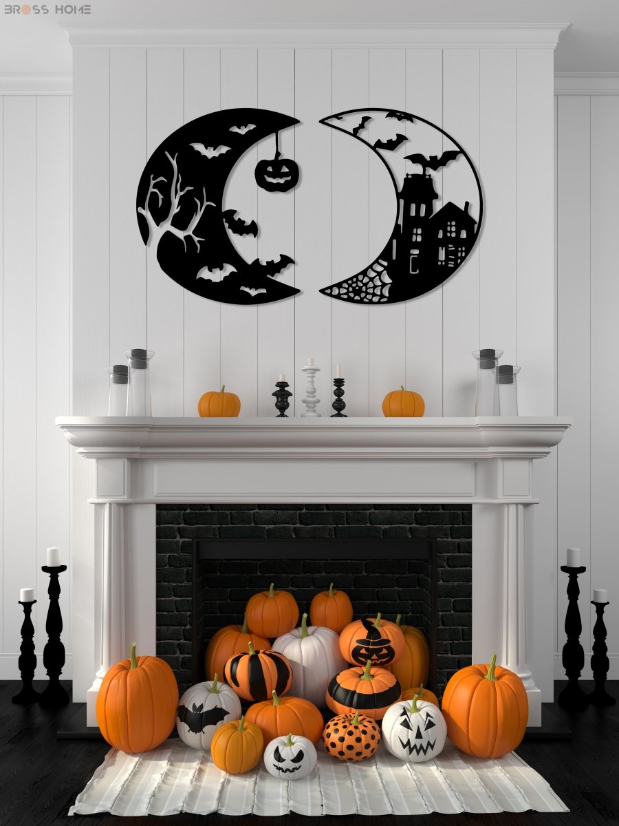 Halloween Bats Wall Decor - BrossHome Metal Wall Art