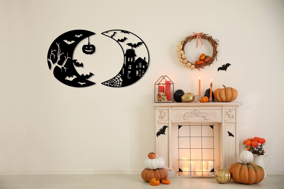 Halloween Bats Wall Decor - BrossHome Metal Wall Art