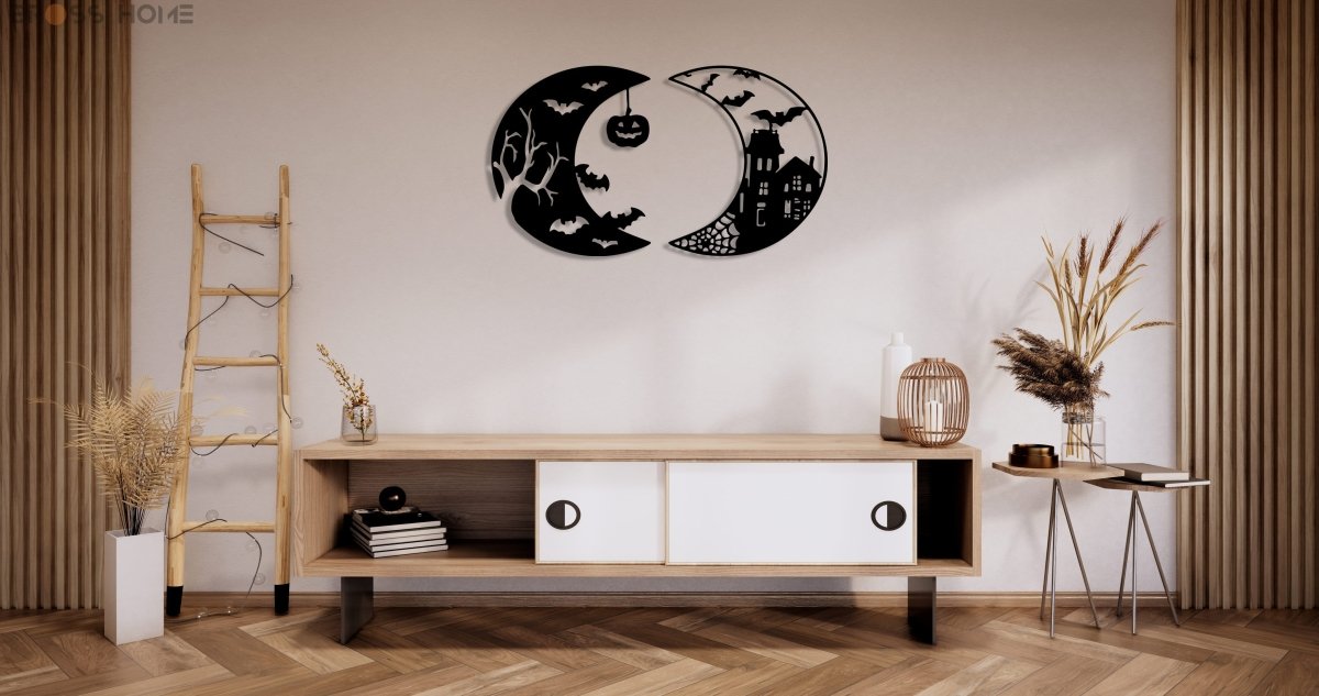 Halloween Bats Wall Decor - BrossHome Metal Wall Art
