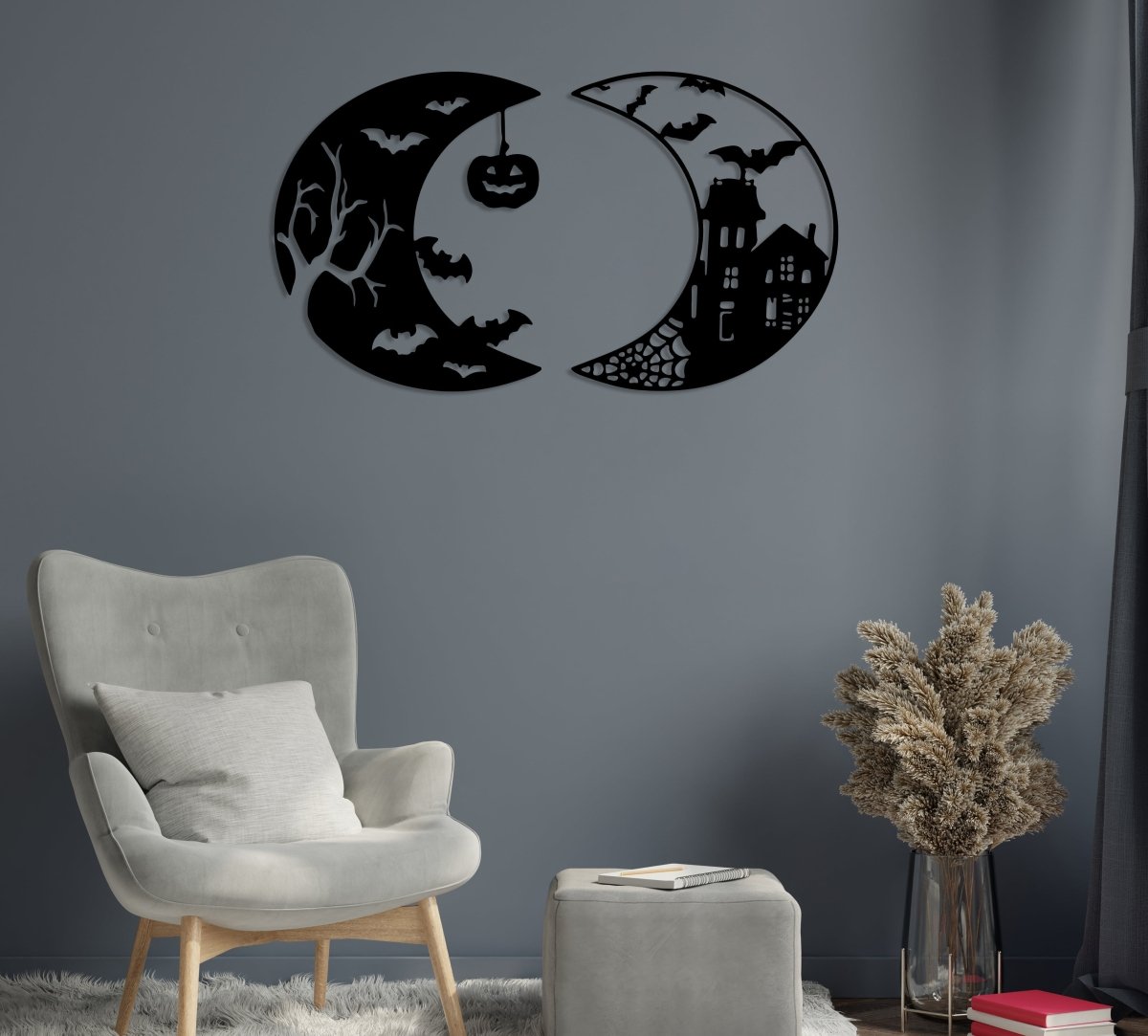 Halloween Bats Wall Decor - BrossHome Metal Wall Art