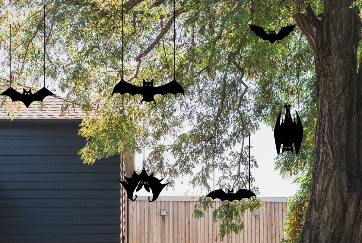 Halloween Hanging Bats (6 Pieces) - BrossHome Metal Wall Art