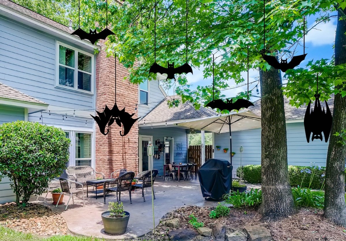 Halloween Hanging Bats (6 Pieces) - BrossHome Metal Wall Art