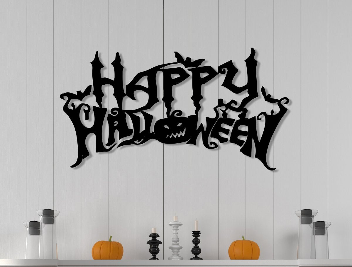 Happy Halloween Wall Sign - BrossHome Metal Wall Art