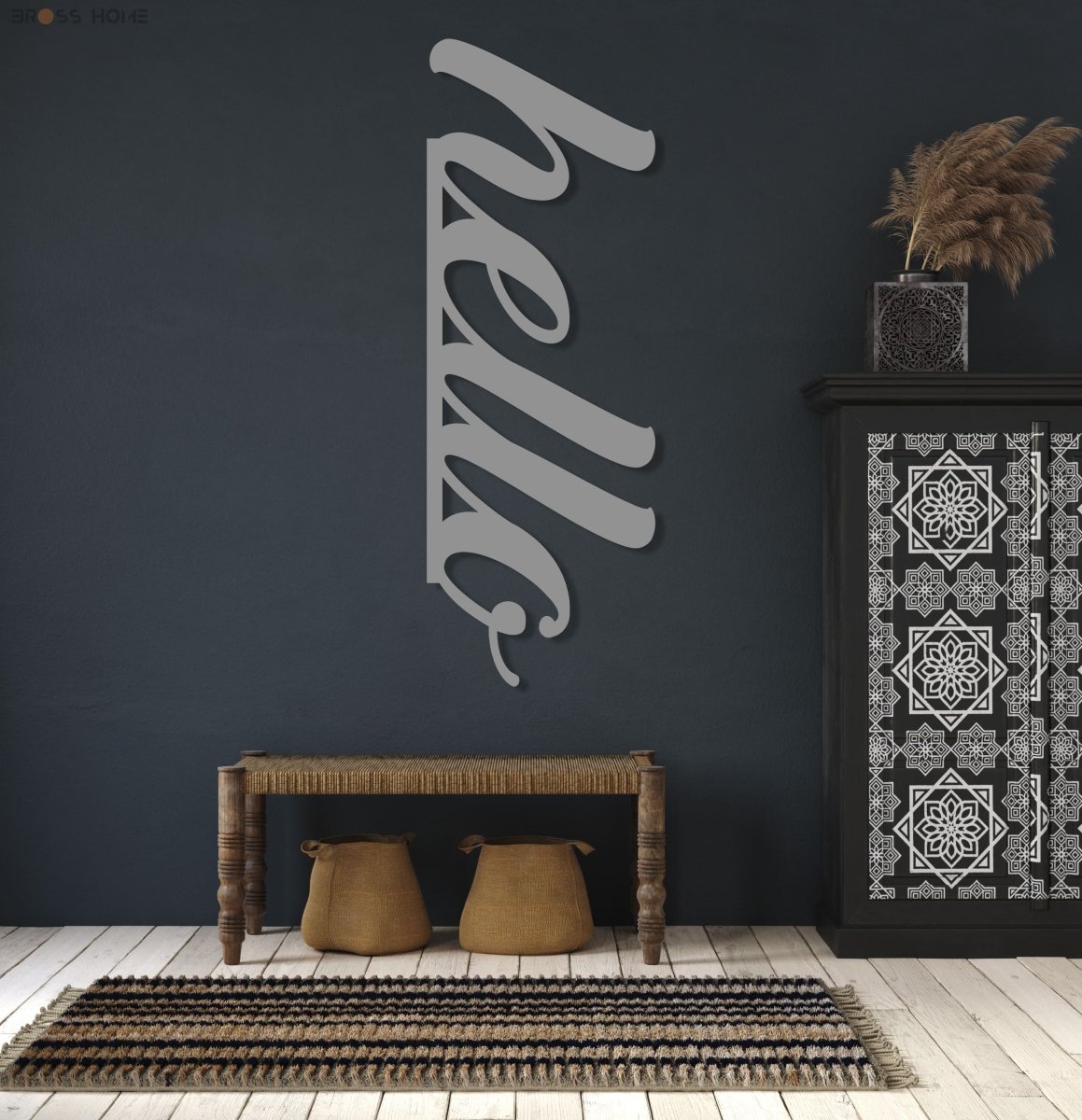 Hello Metal Wall Sign - BrossHome Metal Wall Art