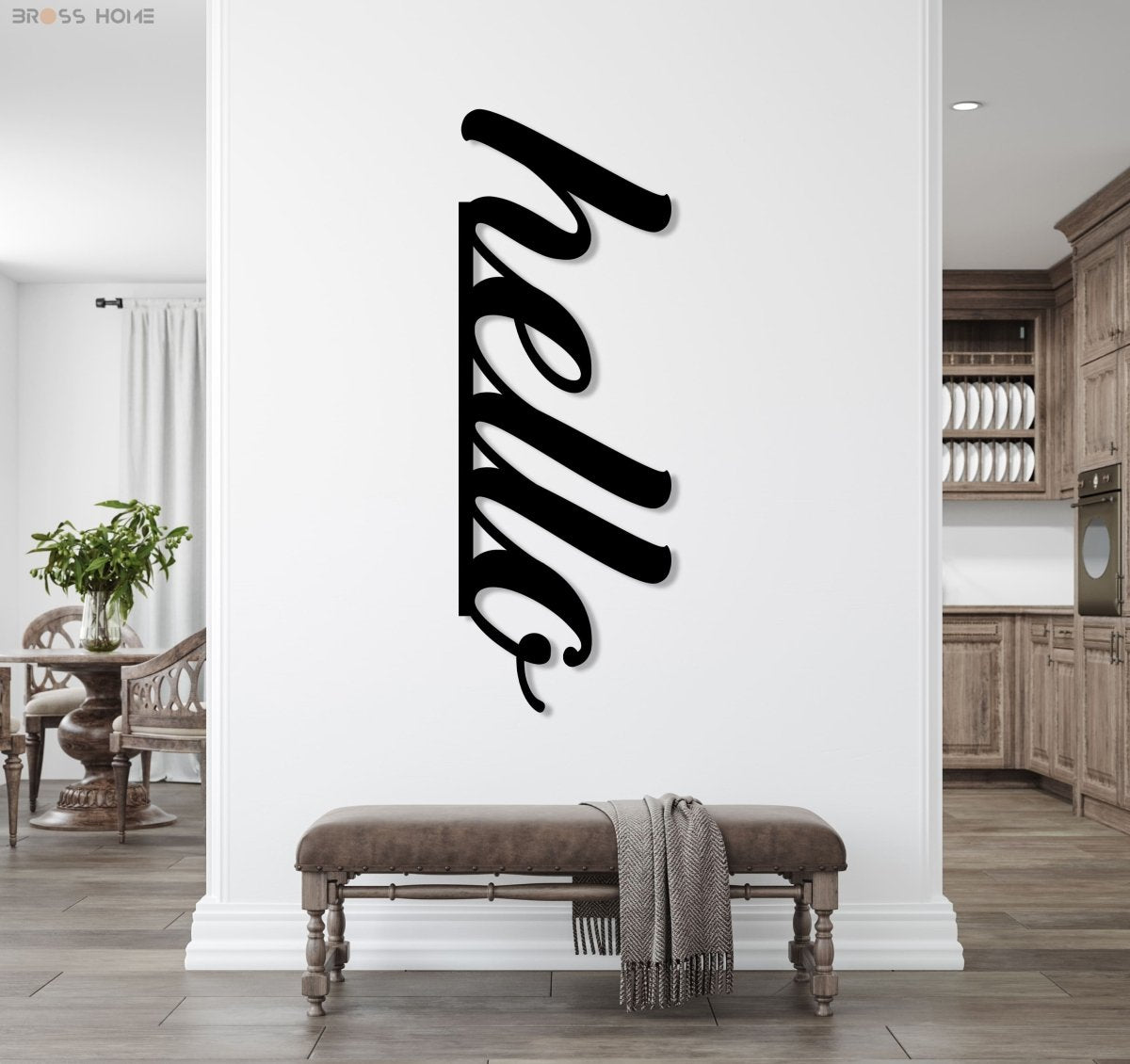 Hello Metal Wall Sign - BrossHome Metal Wall Art