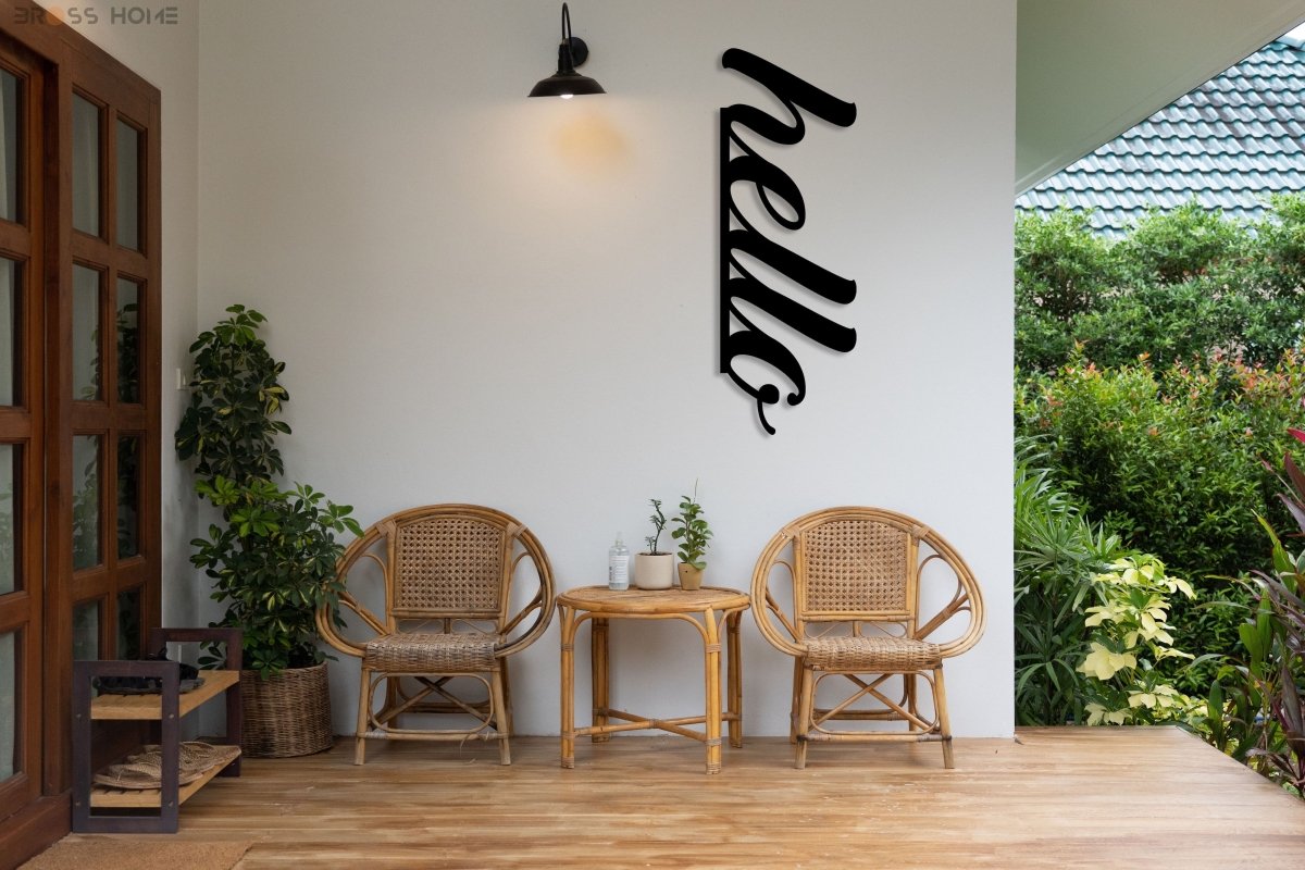 Hello Metal Wall Sign - BrossHome Metal Wall Art