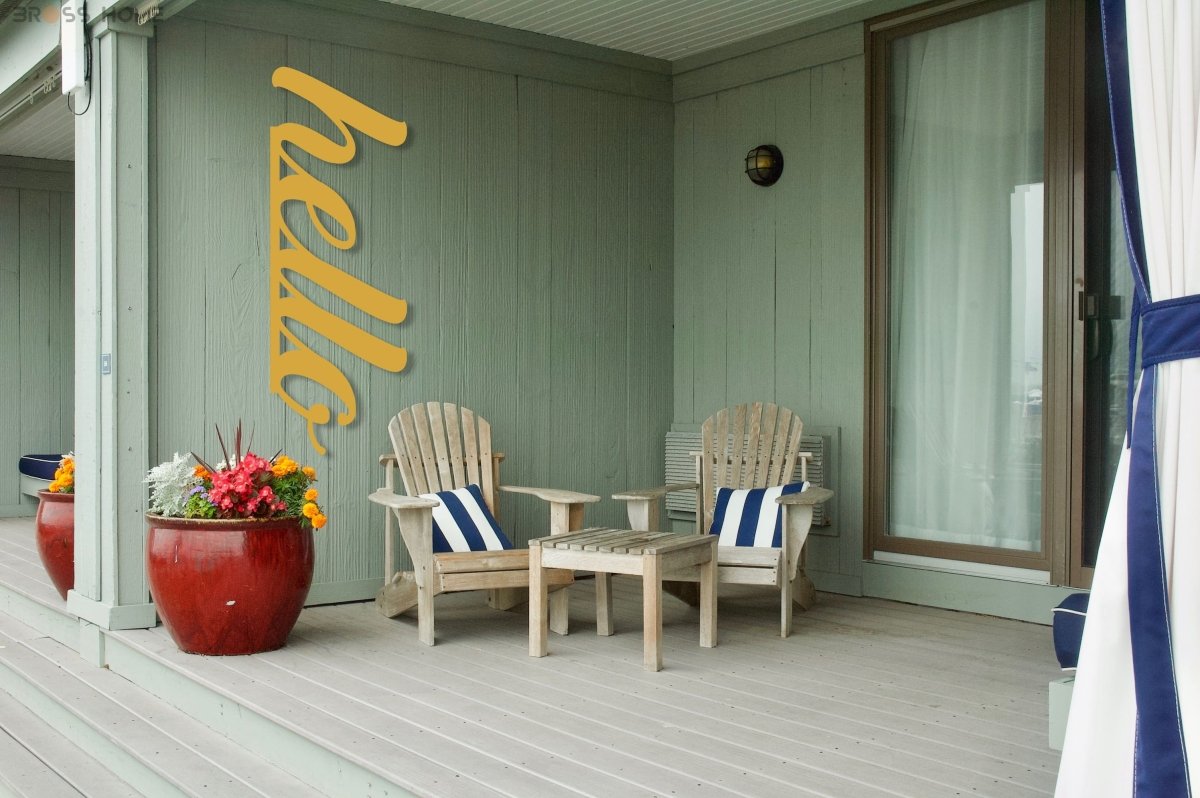 Hello Metal Wall Sign - BrossHome Metal Wall Art