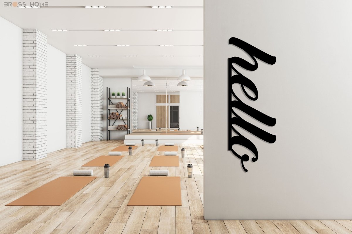 Hello Metal Wall Sign - BrossHome Metal Wall Art