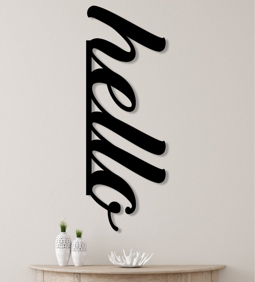 Hello Metal Wall Sign - BrossHome Metal Wall Art