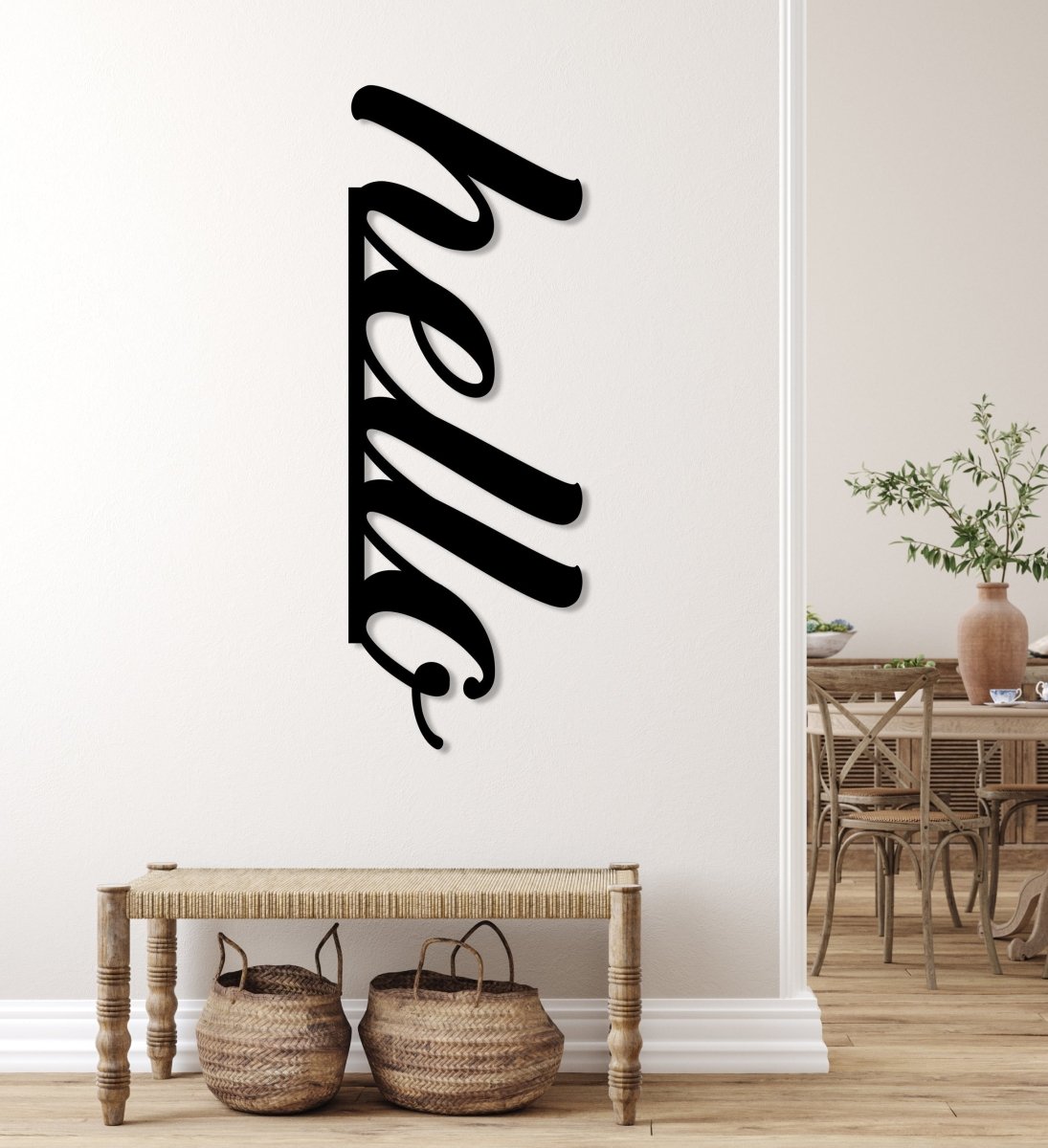 Hello Metal Wall Sign - BrossHome Metal Wall Art