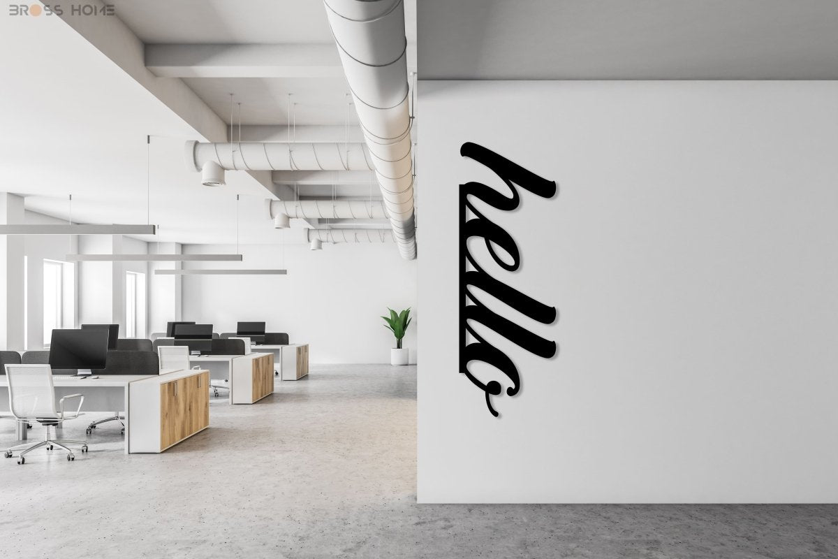 Hello Metal Wall Sign - BrossHome Metal Wall Art