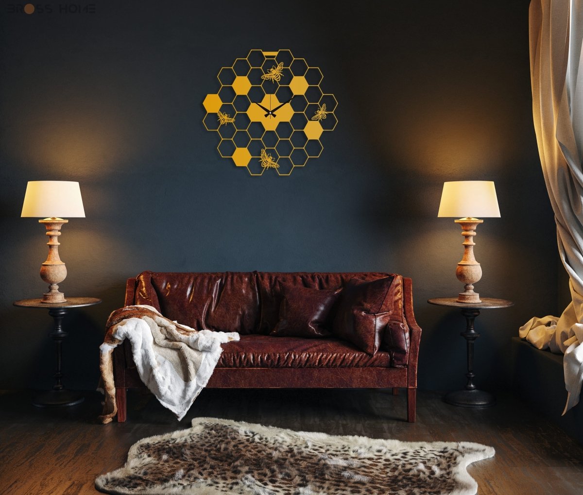 Honeycomb Wall Clock - BrossHome Metal Wall Art