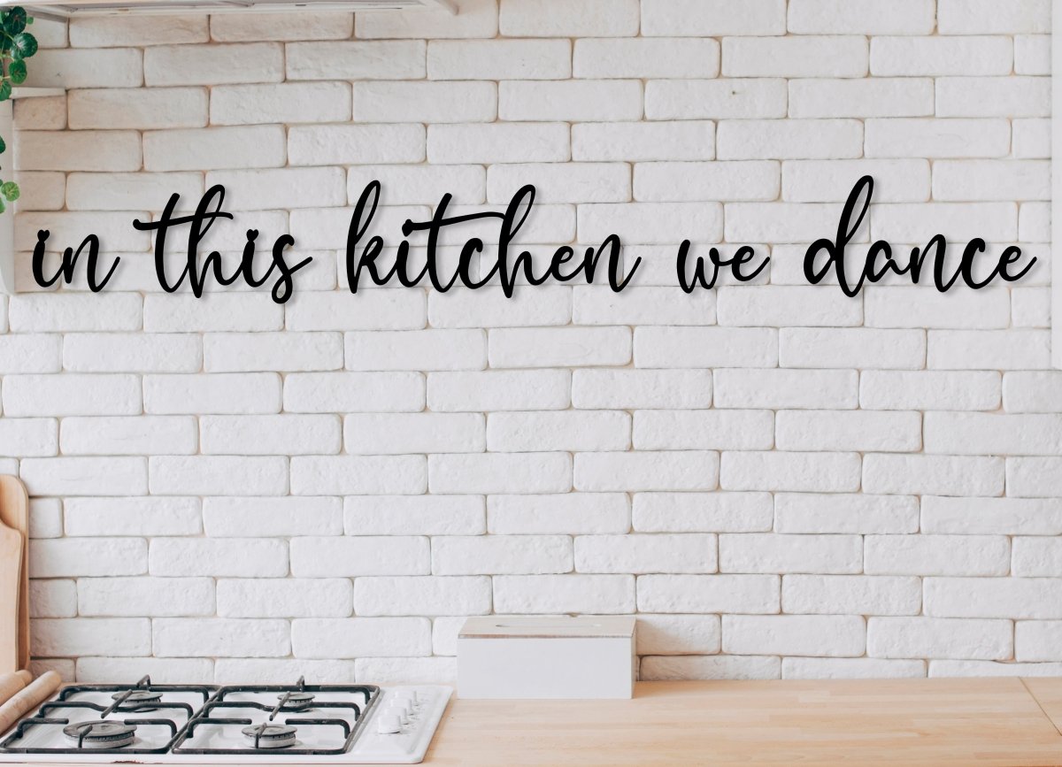 In This Kitchen We Dance Metal Sign - BrossHome Metal Wall Art