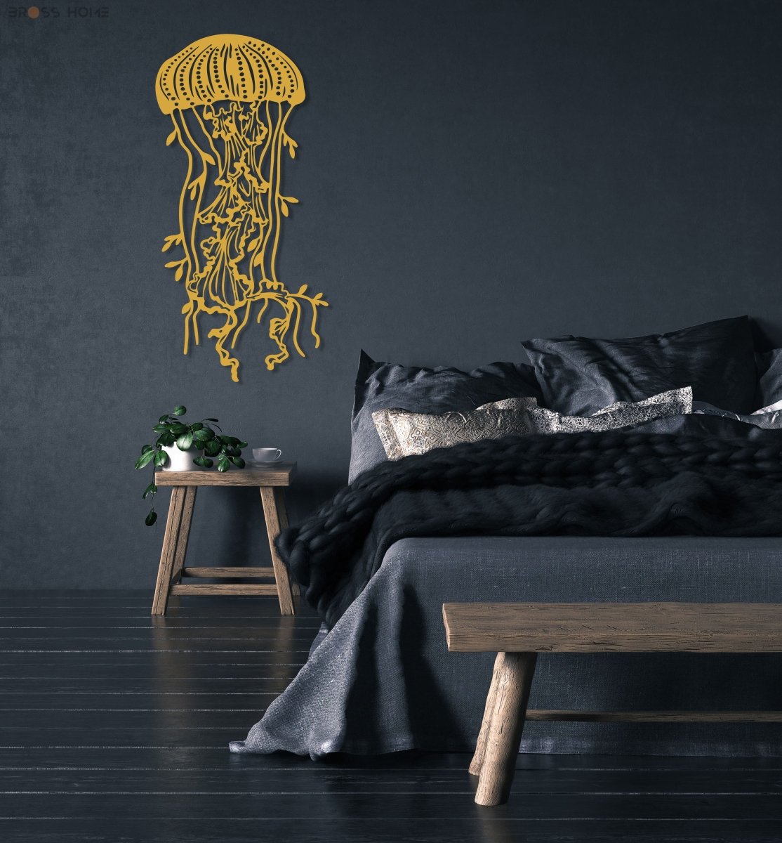 Jellyfish Metal Wall Art - BrossHome Metal Wall Art
