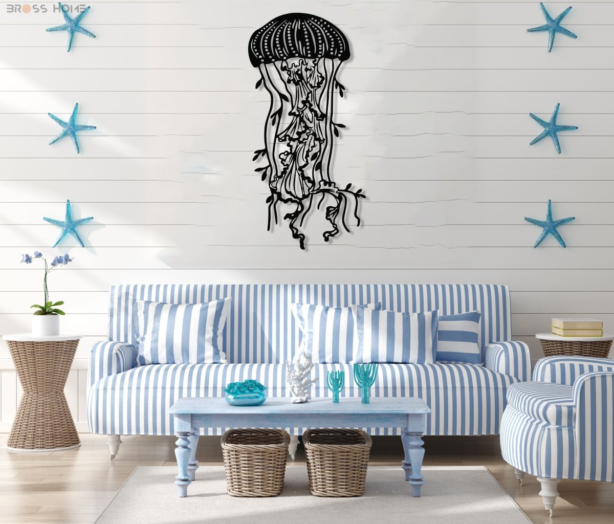 Jellyfish Metal Wall Art - BrossHome Metal Wall Art
