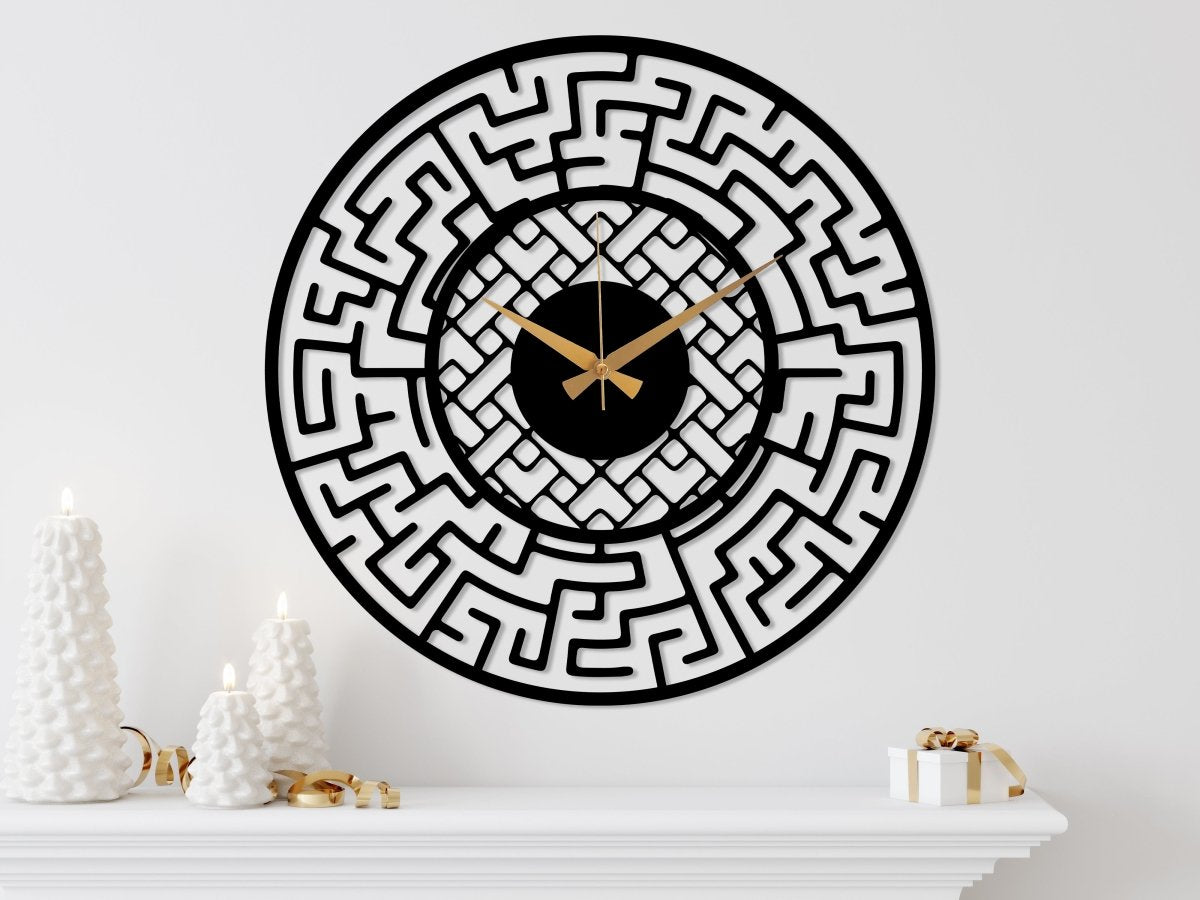 Labyrinth Metal Wall Clock - BrossHome Metal Wall Art