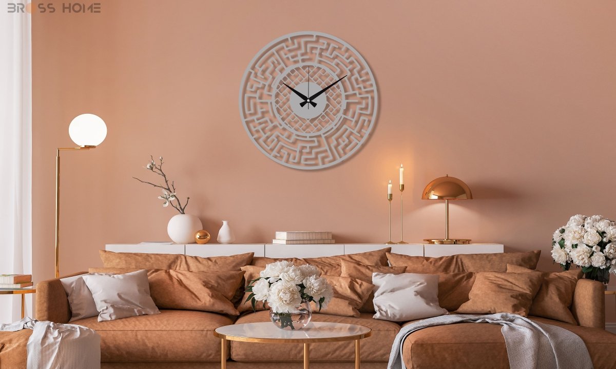 Labyrinth Metal Wall Clock - BrossHome Metal Wall Art