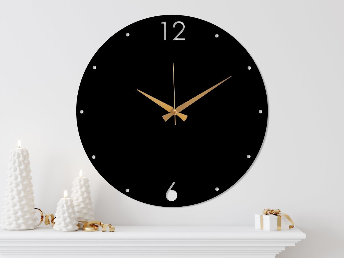 Large Black Metal Clock - BrossHome Metal Wall Art