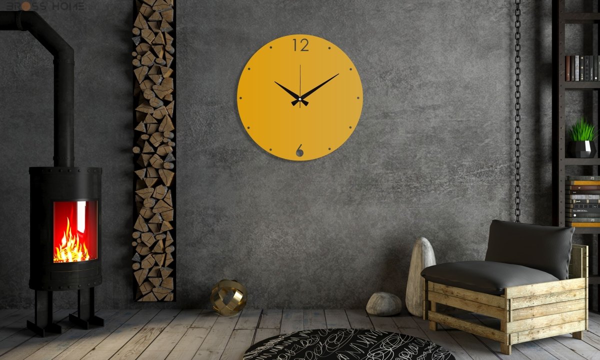 Large Black Metal Clock - BrossHome Metal Wall Art
