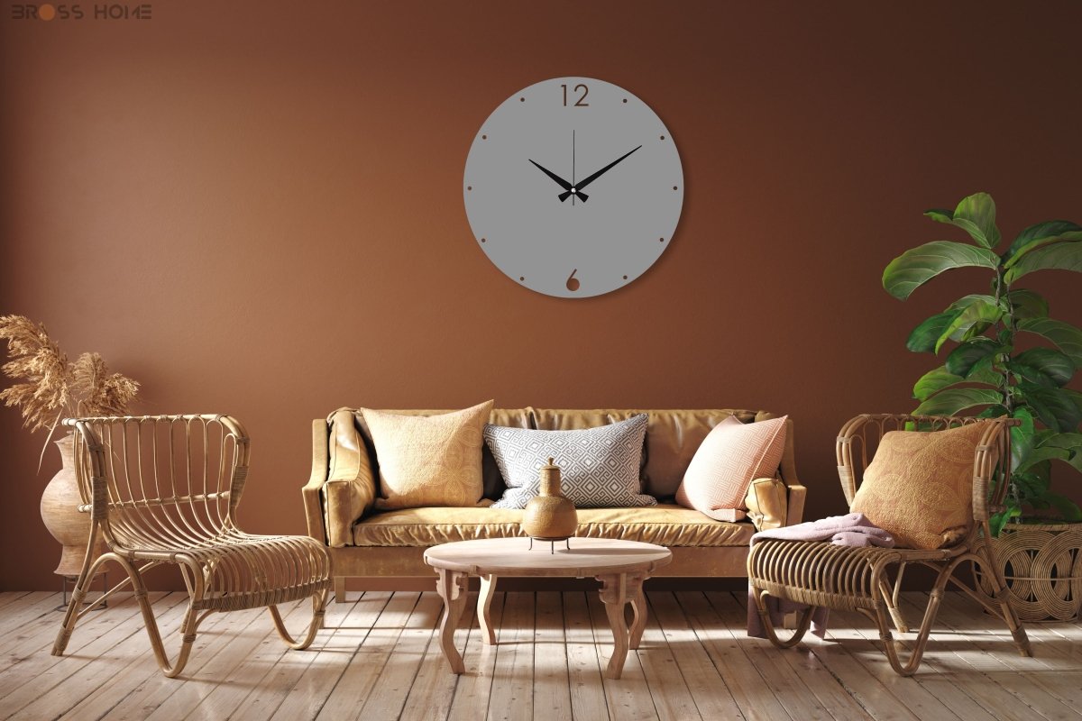 Large Black Metal Clock - BrossHome Metal Wall Art