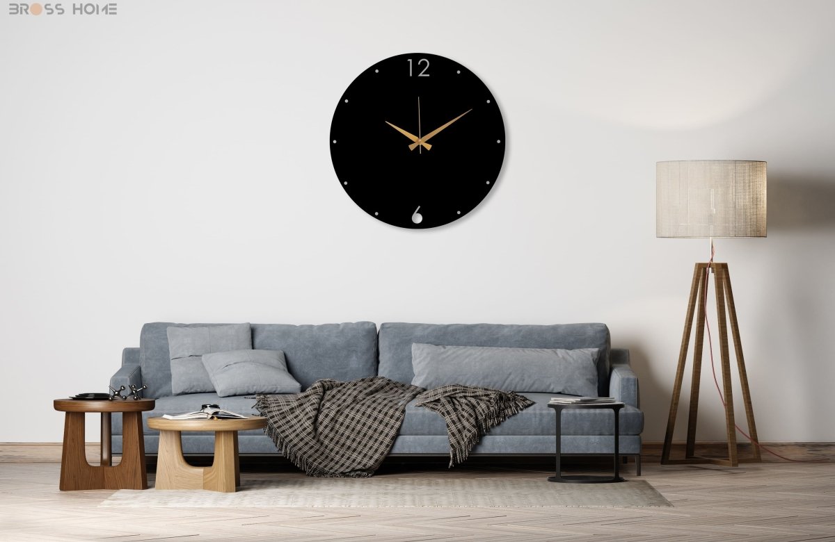 Large Black Metal Clock - BrossHome Metal Wall Art