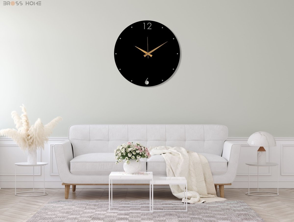 Large Black Metal Clock - BrossHome Metal Wall Art
