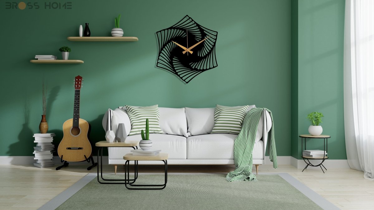 Large Black Metal Wall Clock - BrossHome Metal Wall Art