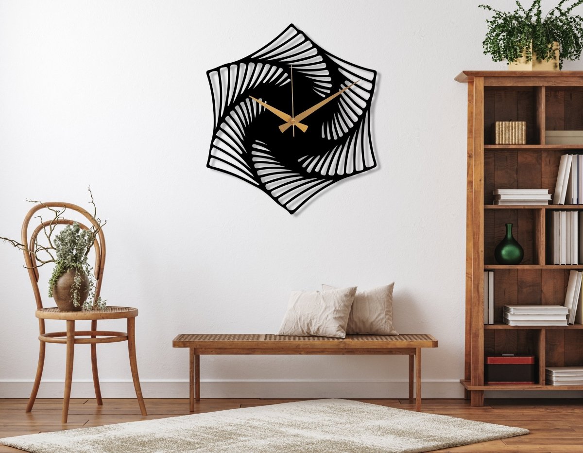 Large Black Metal Wall Clock - BrossHome Metal Wall Art