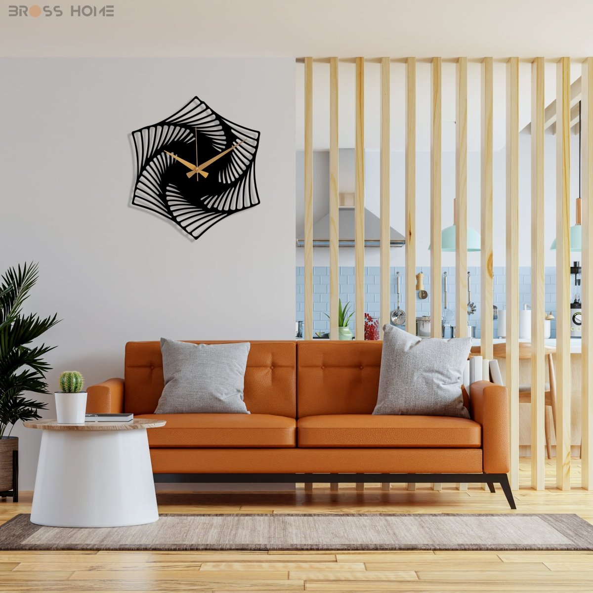 Large Black Metal Wall Clock - BrossHome Metal Wall Art