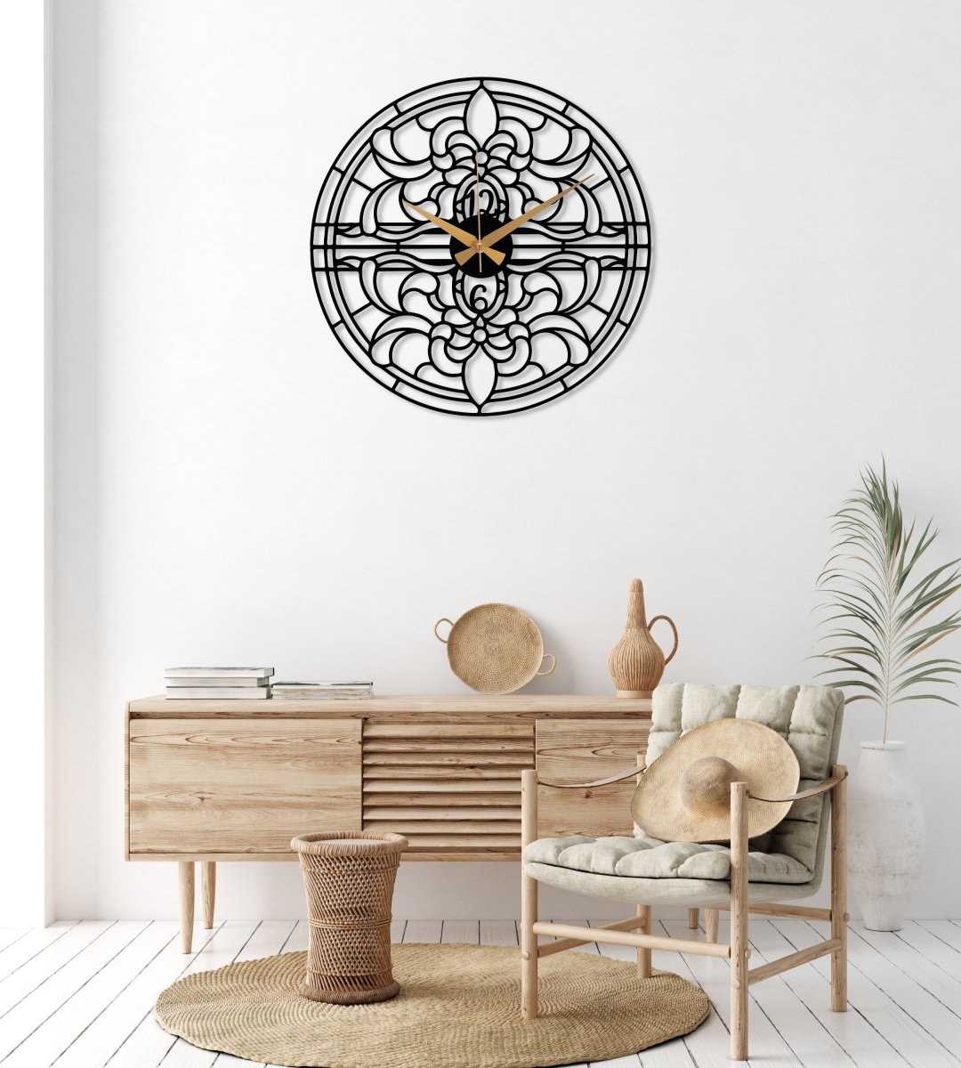 Large Decorative Metal Wall Clock - BrossHome Metal Wall Art