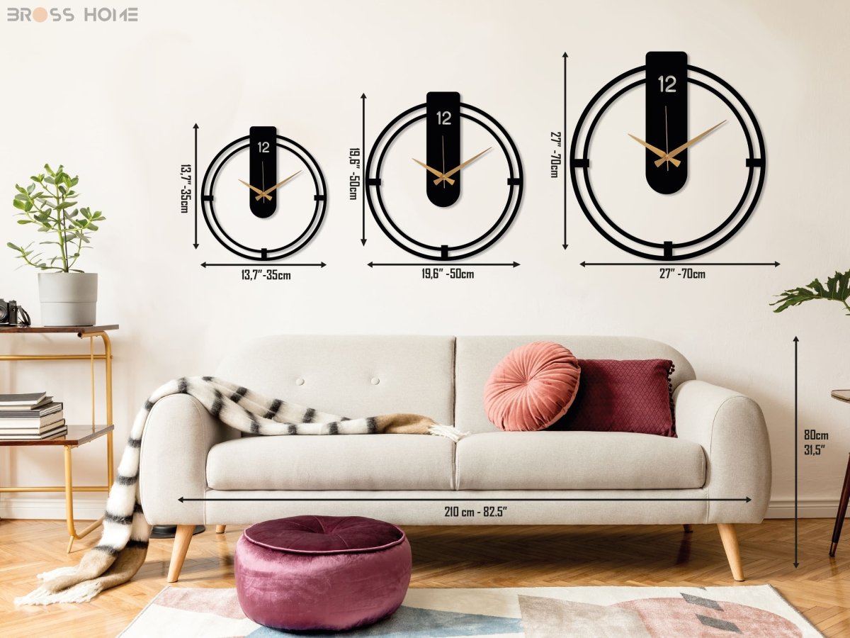 Large Modern Metal Wall Clock - BrossHome Metal Wall Art