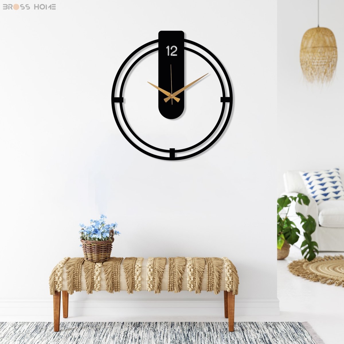 Large Modern Metal Wall Clock - BrossHome Metal Wall Art