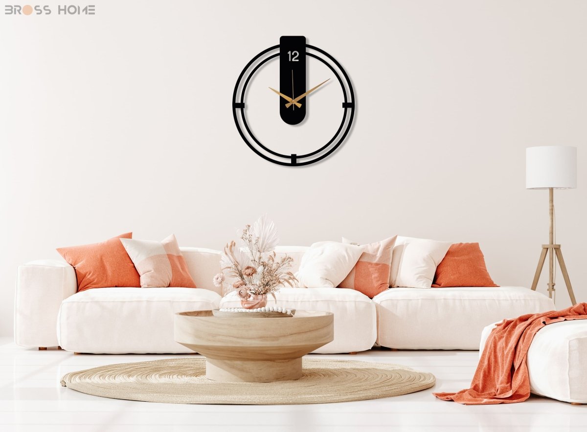 Large Modern Metal Wall Clock - BrossHome Metal Wall Art
