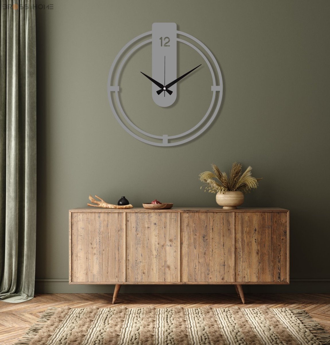 Large Modern Metal Wall Clock - BrossHome Metal Wall Art