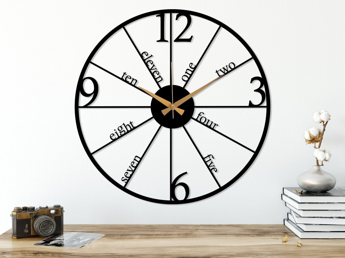 Large Retro Nostalgic Wall Clock - BrossHome Metal Wall Art