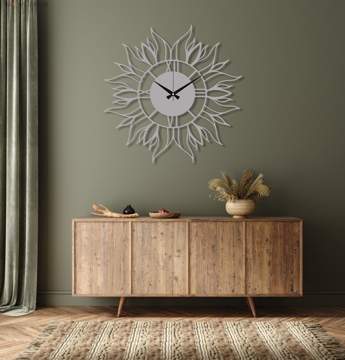 Large Sunflower Wall Clock - BrossHome Metal Wall Art