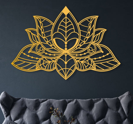 Lotus Metal Wall Art - BrossHome Metal Wall Art