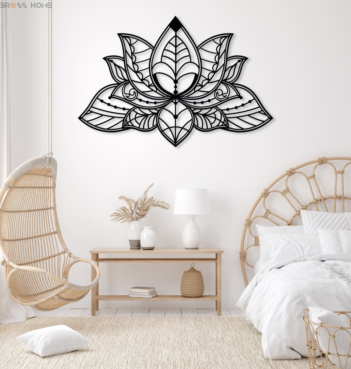Lotus Metal Wall Art - BrossHome Metal Wall Art