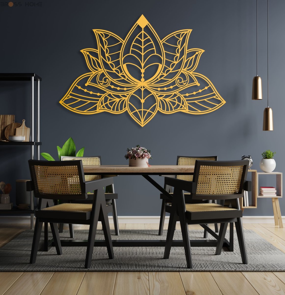 Lotus Metal Wall Art - BrossHome Metal Wall Art