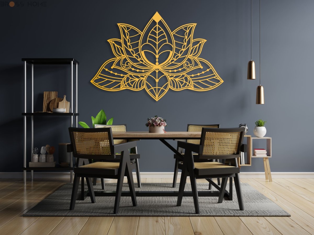 Lotus Metal Wall Art - BrossHome Metal Wall Art